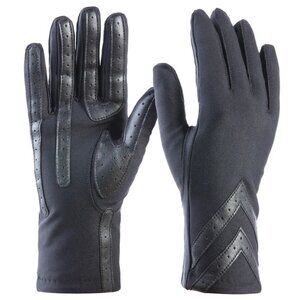isotoner Women's Spandex Gloves with Chevron Detail Black - A30106